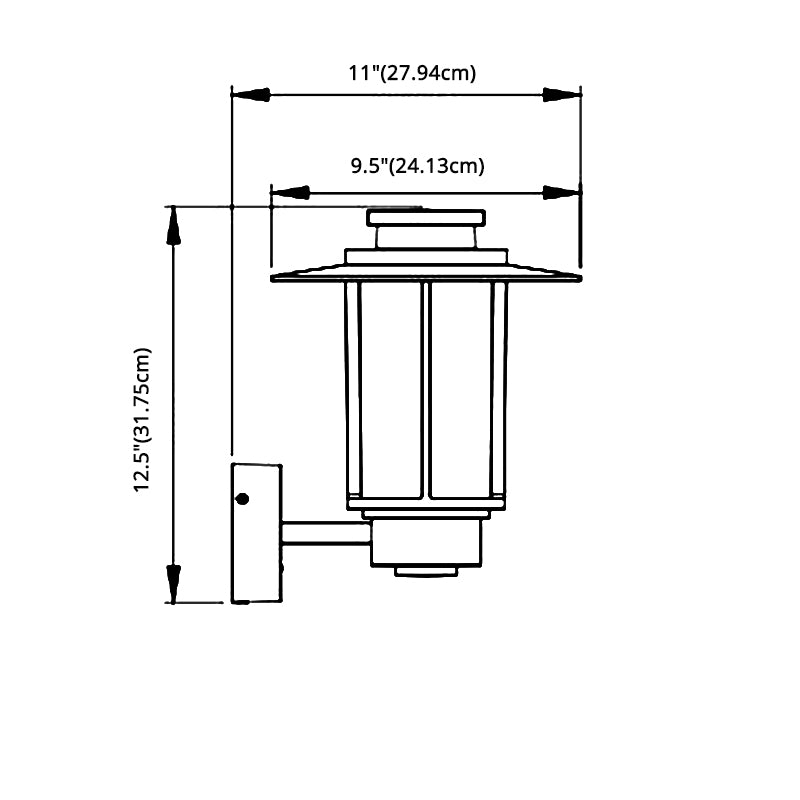 Industrial Style Outdoor Garden Wall Sconce Fixed Arm Waterproof Single Light Wall Lamp