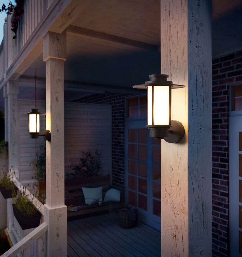 Industrial Style Outdoor Garden Wall Sconce Fixed Arm Waterproof Single Light Wall Lamp