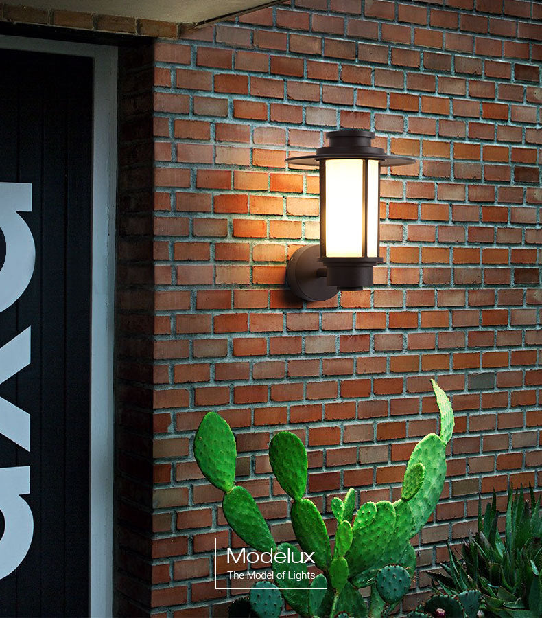 Industrial Style Outdoor Garden Wall Sconce Fixed Arm Waterproof Single Light Wall Lamp