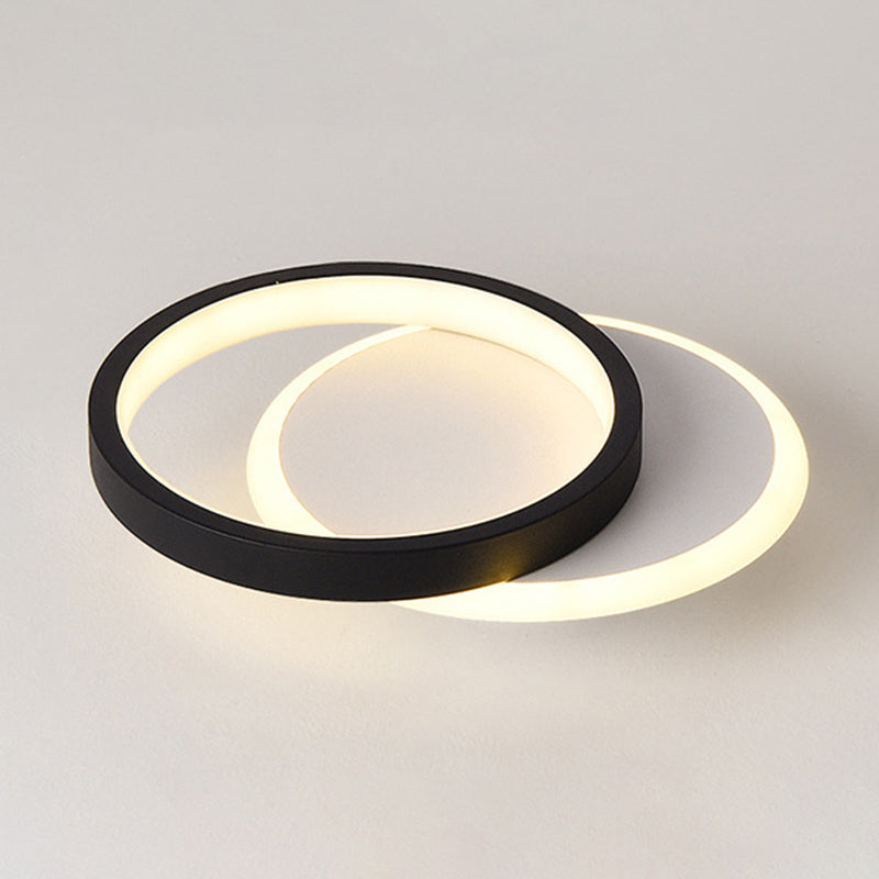 Geometric Aisle Ceiling Flush Mount Light Acrylic LED Simplicity Ceiling Mounted Light in Black-White