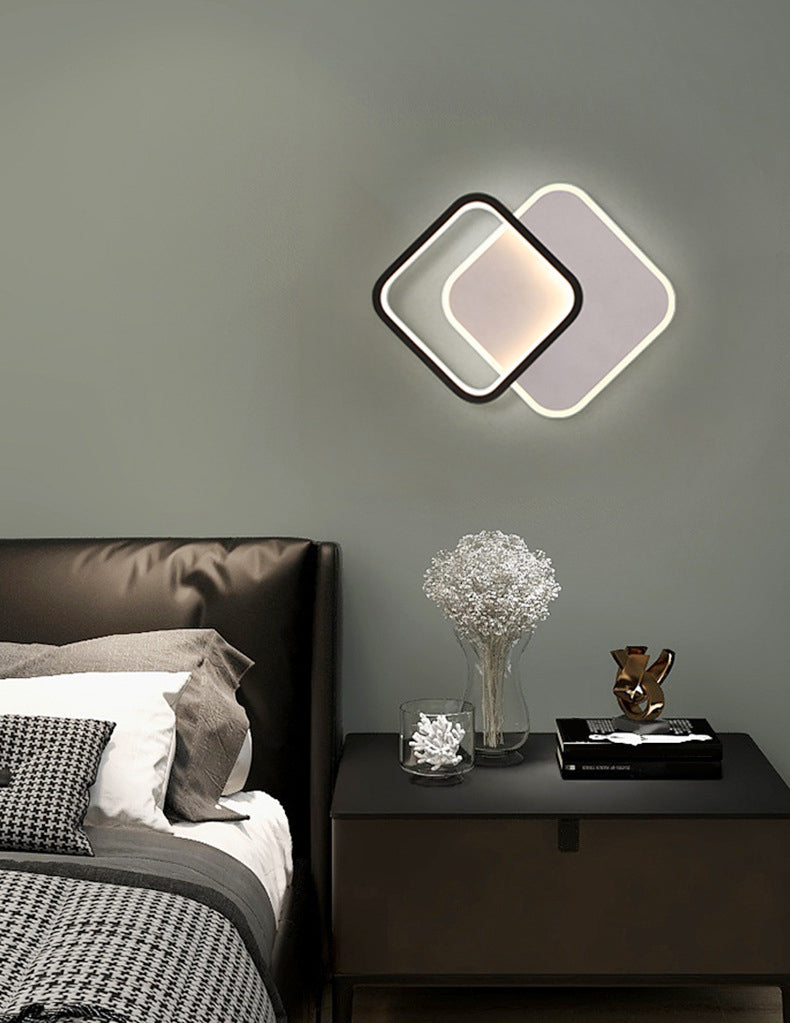 Geometric Aisle Ceiling Flush Mount Light Acrylic LED Simplicity Ceiling Mounted Light in Black-White