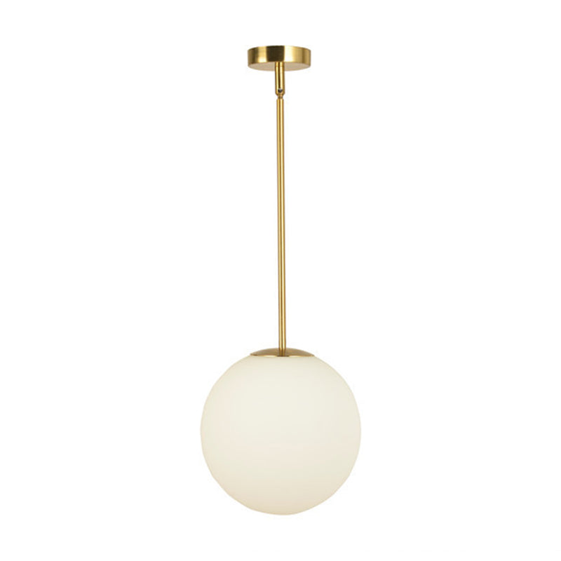 Mid-Century Design Globe Hanging Lamp Opal Frosted Glass Shade 1 Light Pendant Light