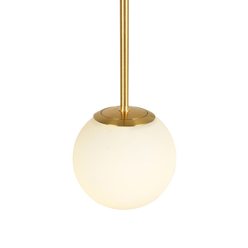 Mid-Century Design Globe Hanging Lamp Opal Frosted Glass Shade 1 Light Pendant Light