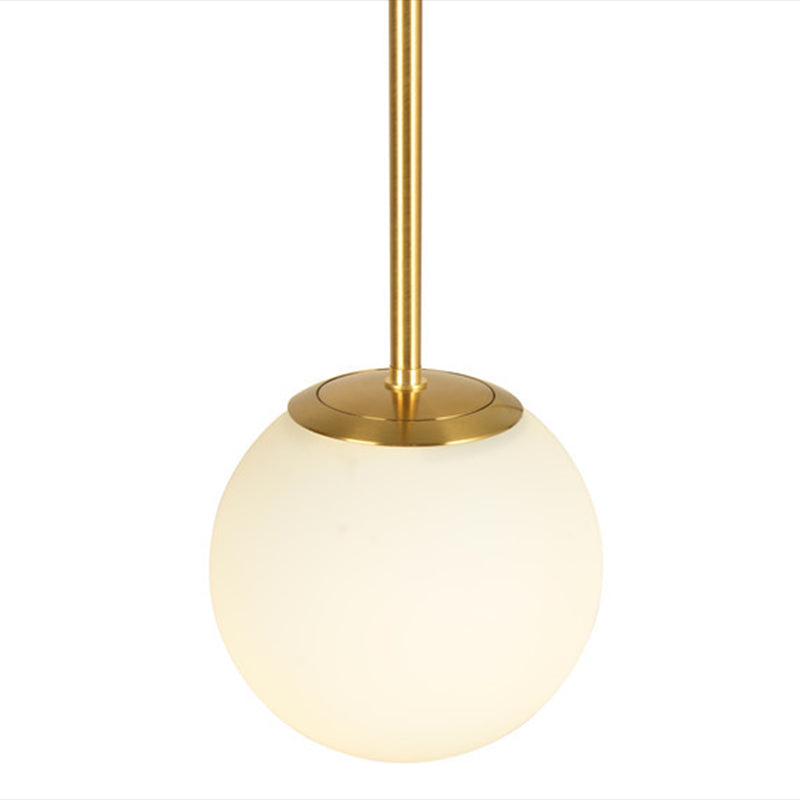 Mid-Century Design Globe Hanging Lamp Opal Frosted Glass Shade 1 Light Pendant Light