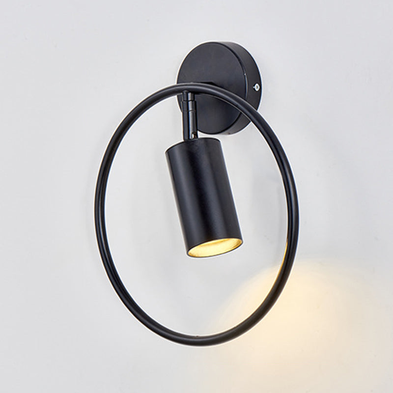 Modern Style Simplicity Wall Sconce Metal Ring Design Single Bulb Bedside Light