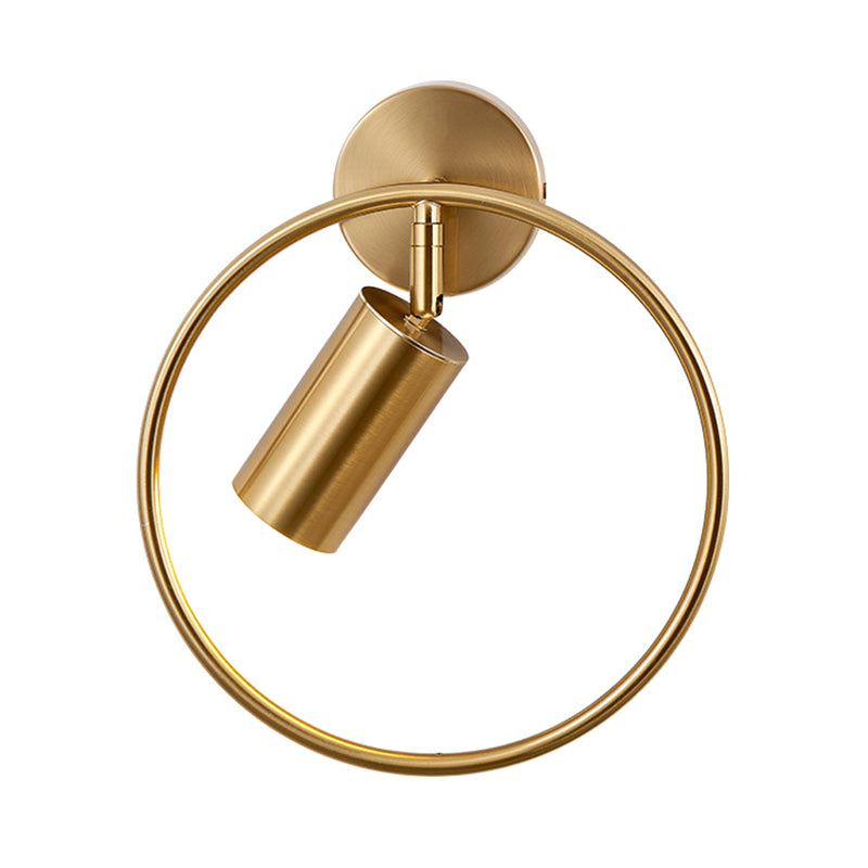 Modern Style Simplicity Wall Sconce Metal Ring Design Single Bulb Bedside Light