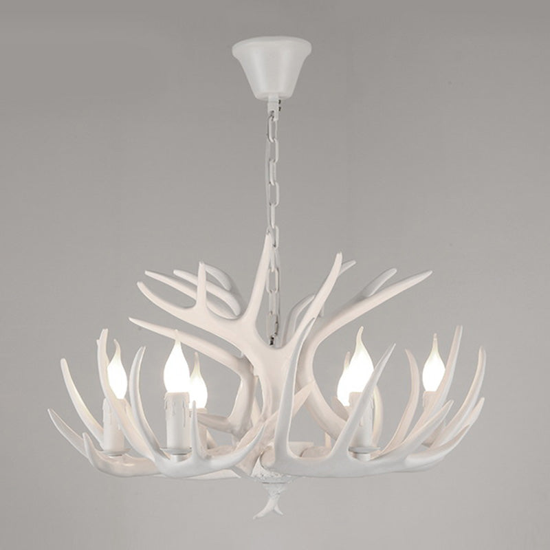 Deer Antler Chandelier Light Fixture Rustic Vintage Plastic Pendant Lighting for Restaurant