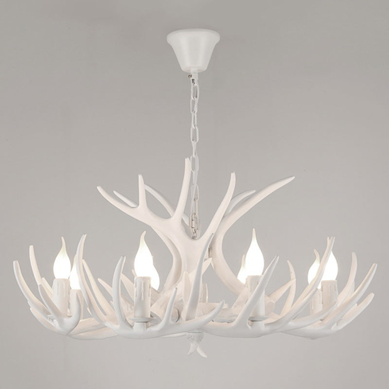 Deer Antler Chandelier Light Fixture Rustic Vintage Plastic Pendant Lighting for Restaurant