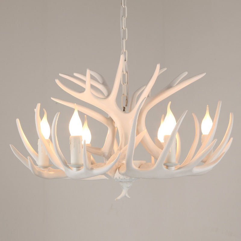 Deer Antler Chandelier Light Fixture Rustic Vintage Plastic Pendant Lighting for Restaurant