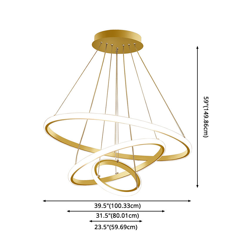 Modern Simplicity Hanging Multi-Tier Chandelier Pendant Light Metal Ceiling Lights Fixture for Restaurant