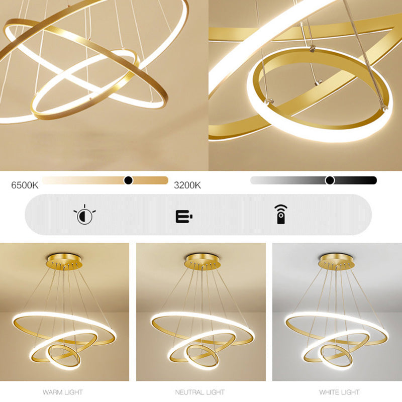 Modern Simplicity Hanging Multi-Tier Chandelier Pendant Light Metal Ceiling Lights Fixture for Restaurant