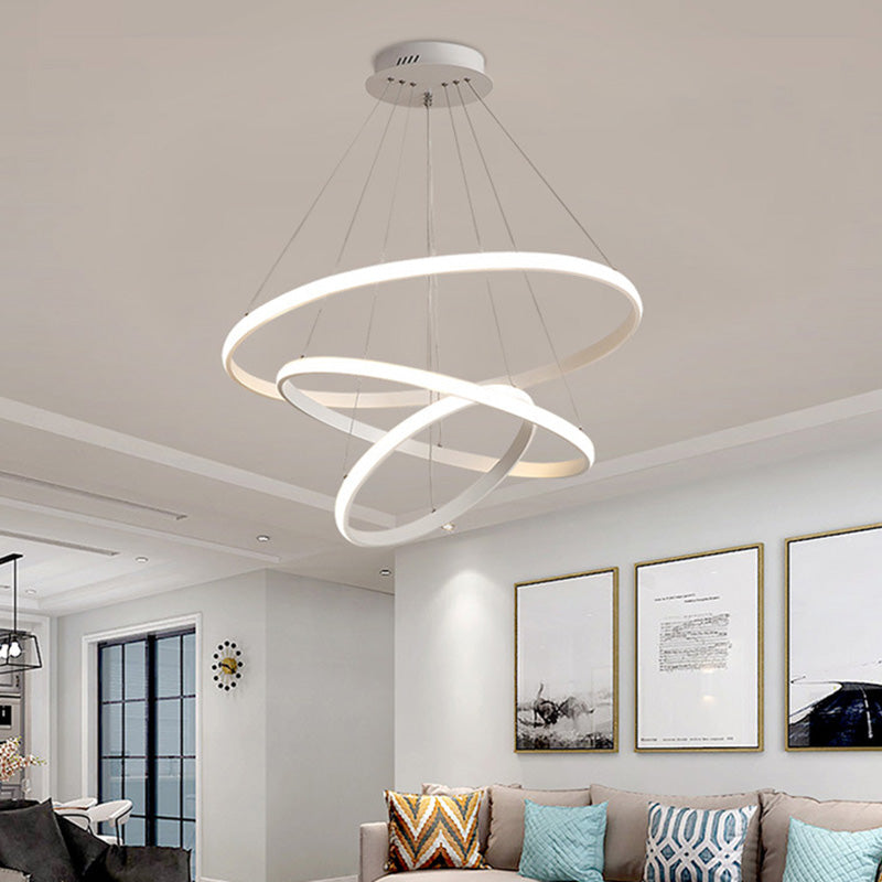 Modern Simplicity Orbit Pendant Chandelier Acrylic Hanging Light Fixture for Living Room