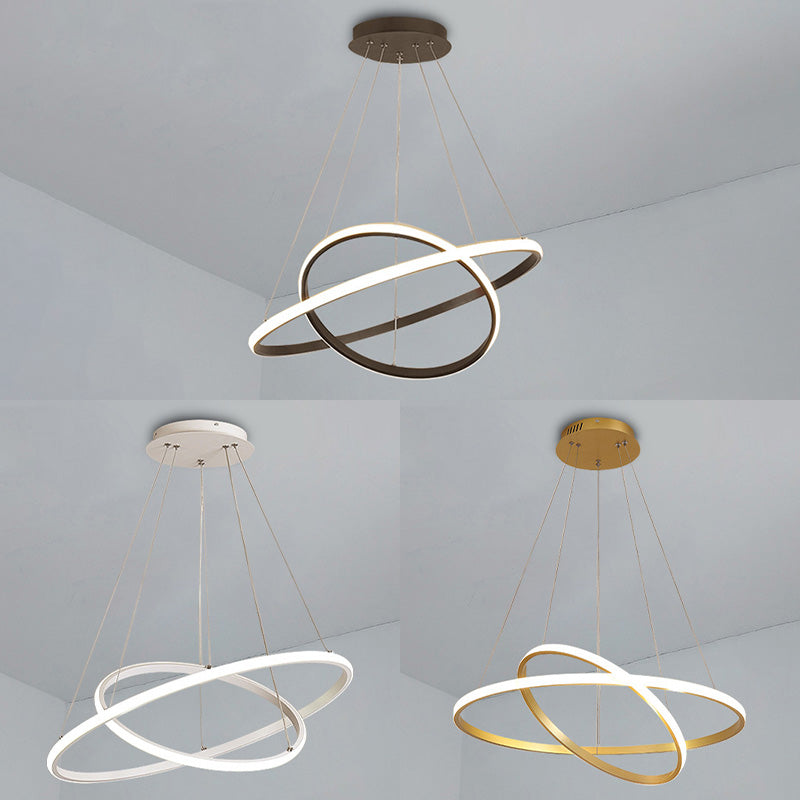 Modern Simplicity Orbit Pendant Chandelier Acrylic Hanging Light Fixture for Living Room