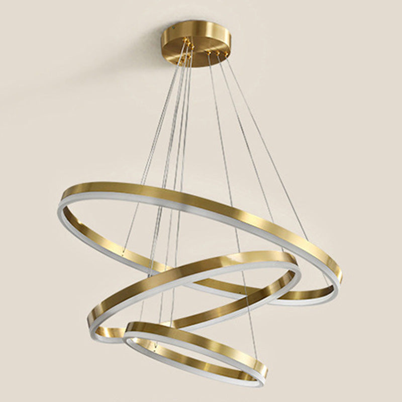 Moderne ring kroonluchter acryl hanger plafondlampen met verstelbaar hangsnoer voor woonkamer