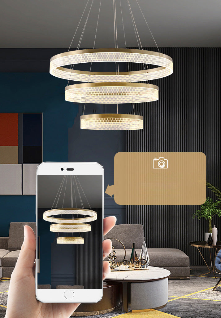 Lumières de lustre en cercle contemporain