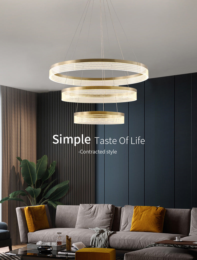 Lumières de lustre en cercle contemporain