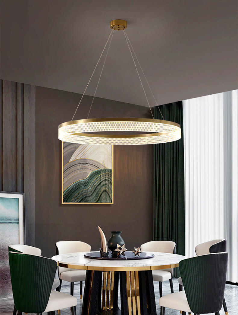 Lumières de lustre en cercle contemporain