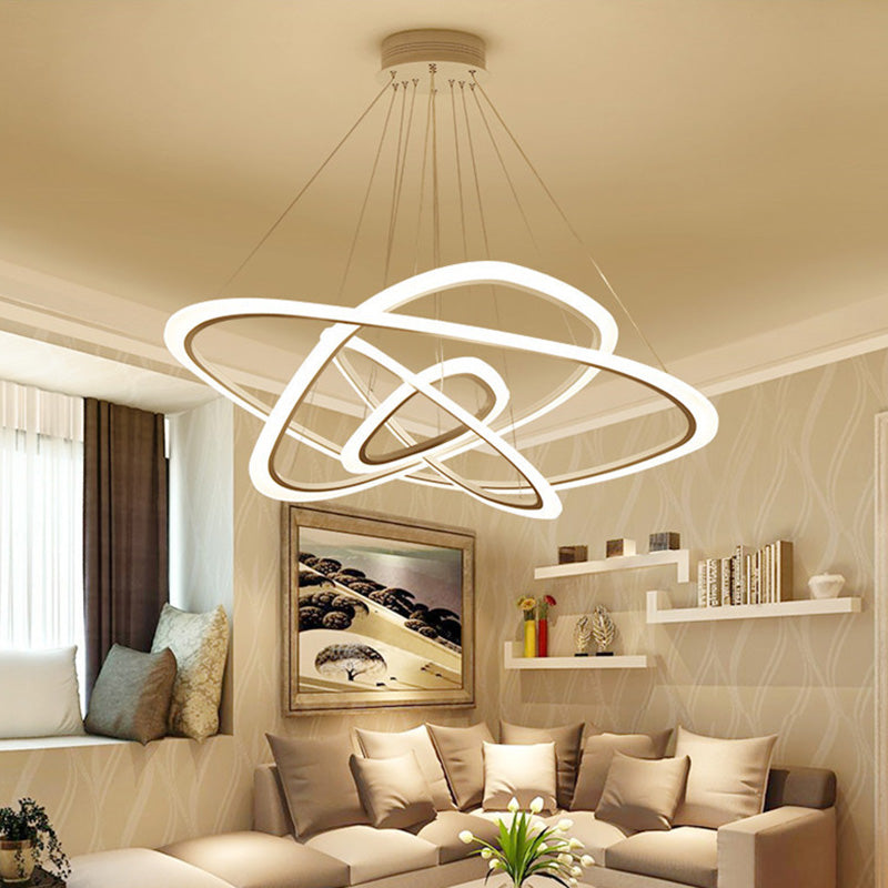 Postmodern Simplicity Triangle LED Chandelier Light Fixtures Acrylic Hanging Pendant Lights for Restaurant