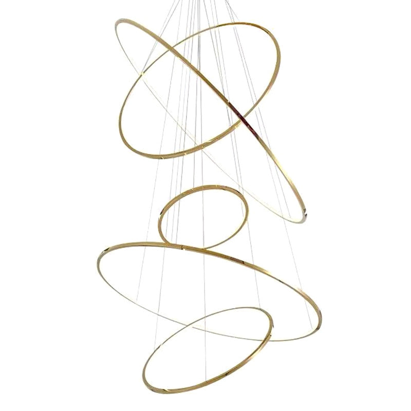 Moderne Ring Opgebroken verlichtingsarmatuur Metallic Pendant -verlichtingsarmaturen voor restaurant