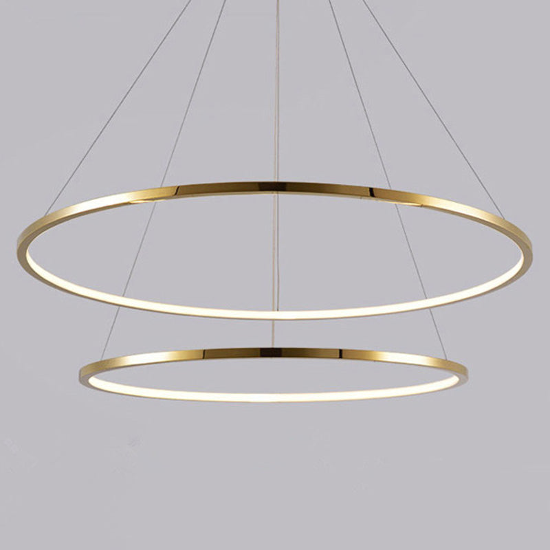 Moderne Ring Opgebroken verlichtingsarmatuur Metallic Pendant -verlichtingsarmaturen voor restaurant