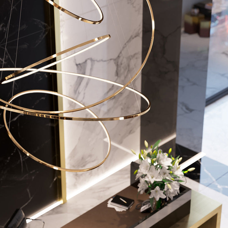 Moderne Ring Opgebroken verlichtingsarmatuur Metallic Pendant -verlichtingsarmaturen voor restaurant