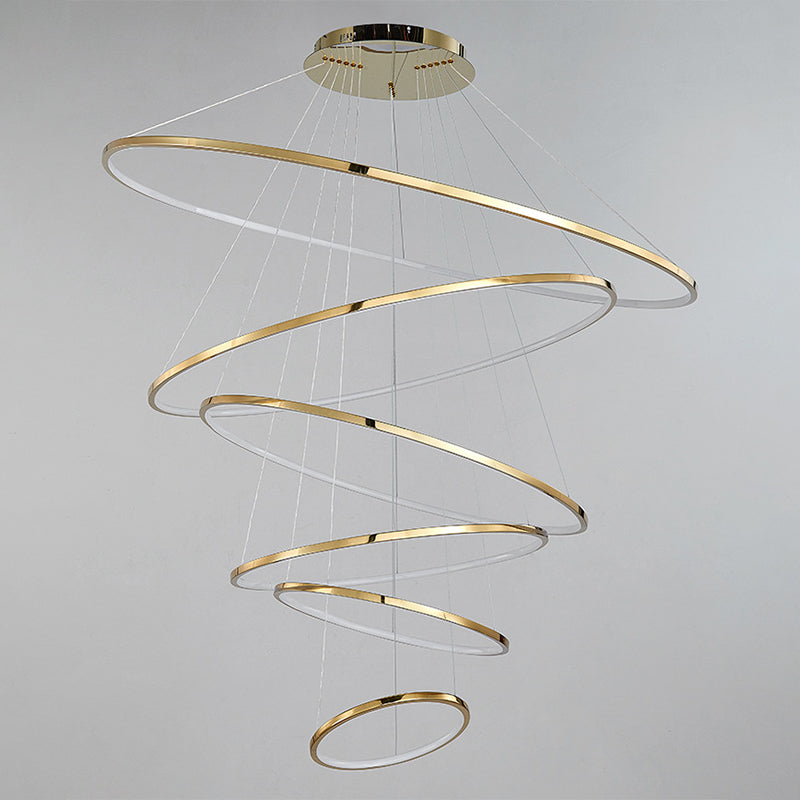 Moderne Ring Opgebroken verlichtingsarmatuur Metallic Pendant -verlichtingsarmaturen voor restaurant