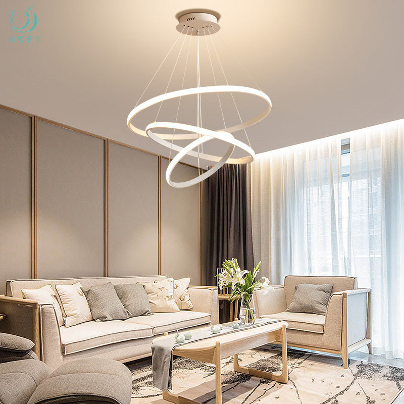 Contemporary Circle Pendant Light Fixture Aluminum Hanging Pendant Light for Living Room