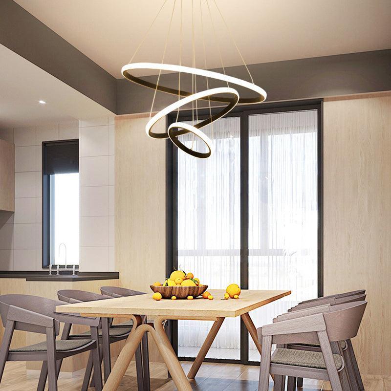 Contemporary Circle Pendant Light Fixture Aluminum Hanging Pendant Light for Living Room