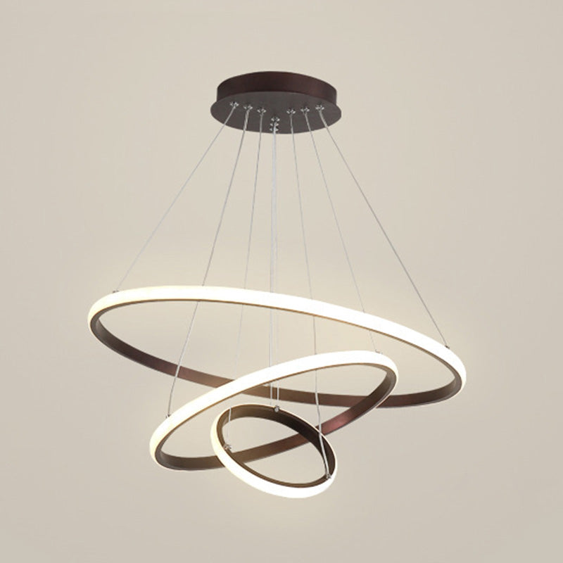 Contemporary Circle Pendant Light Fixture Aluminum Hanging Pendant Light for Living Room