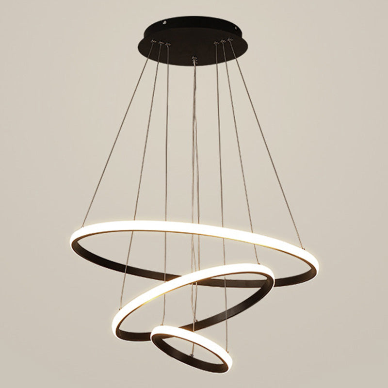 Contemporary Circle Pendant Light Fixture Aluminum Hanging Pendant Light for Living Room