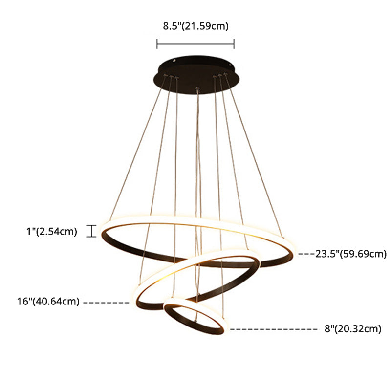 Contemporary Circle Pendant Light Fixture Aluminum Hanging Pendant Light for Living Room