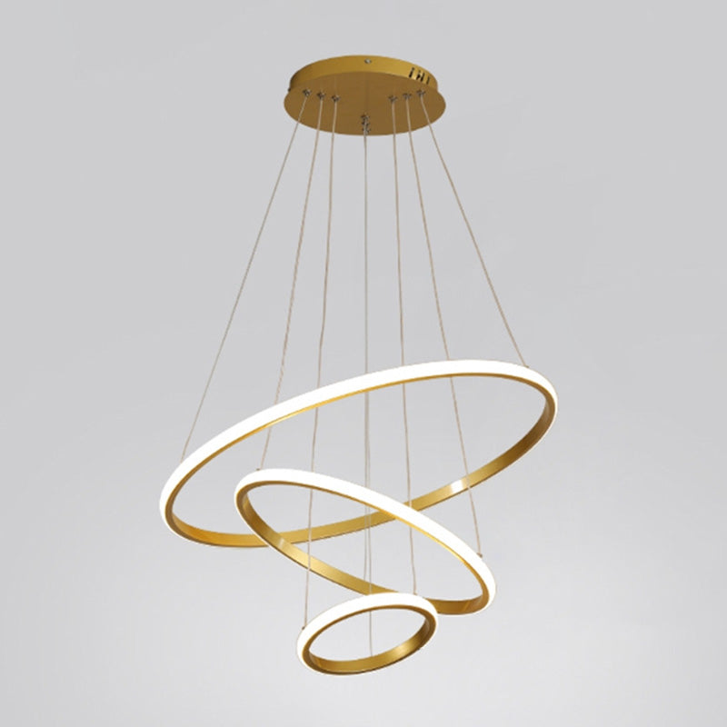 Contemporary Circle Pendant Light Fixture Aluminum Hanging Pendant Light for Living Room