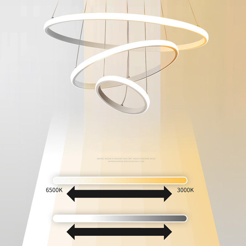 Contemporary Circle Pendant Light Fixture Aluminum Hanging Pendant Light for Living Room