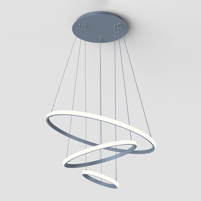 Contemporary Circle Pendant Light Fixture Aluminum Hanging Pendant Light for Living Room