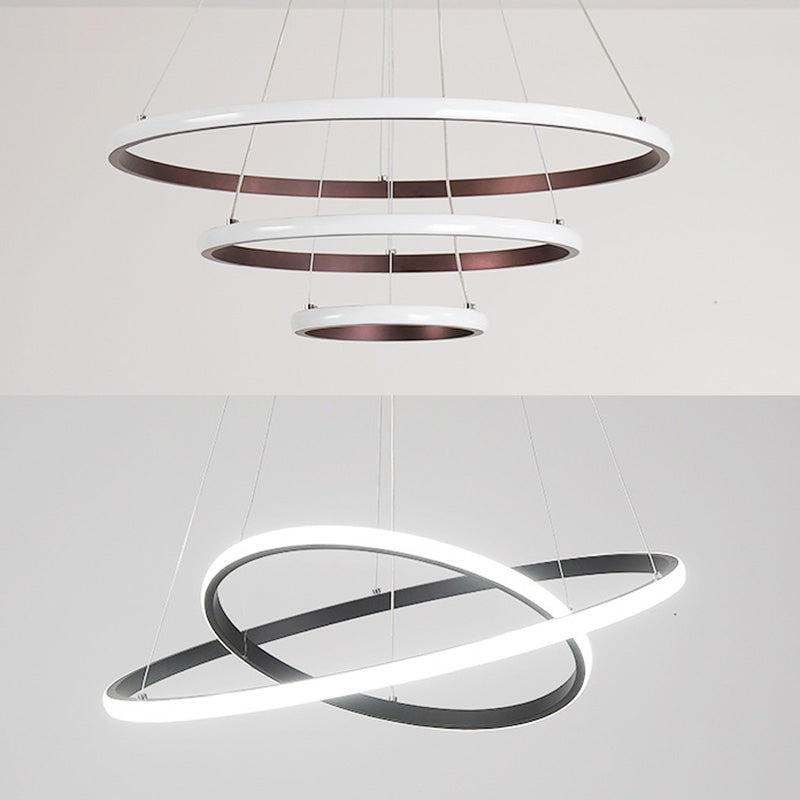 Contemporary Circle Pendant Light Fixture Aluminum Hanging Pendant Light for Living Room