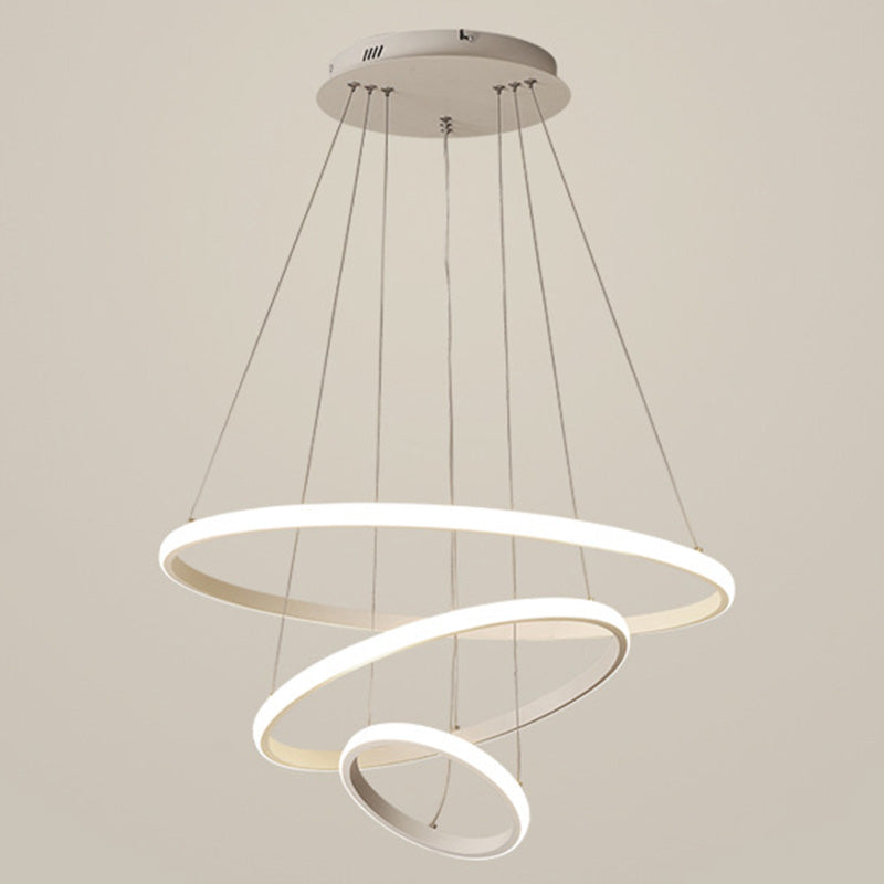 Contemporary Circle Pendant Light Fixture Aluminum Hanging Pendant Light for Living Room