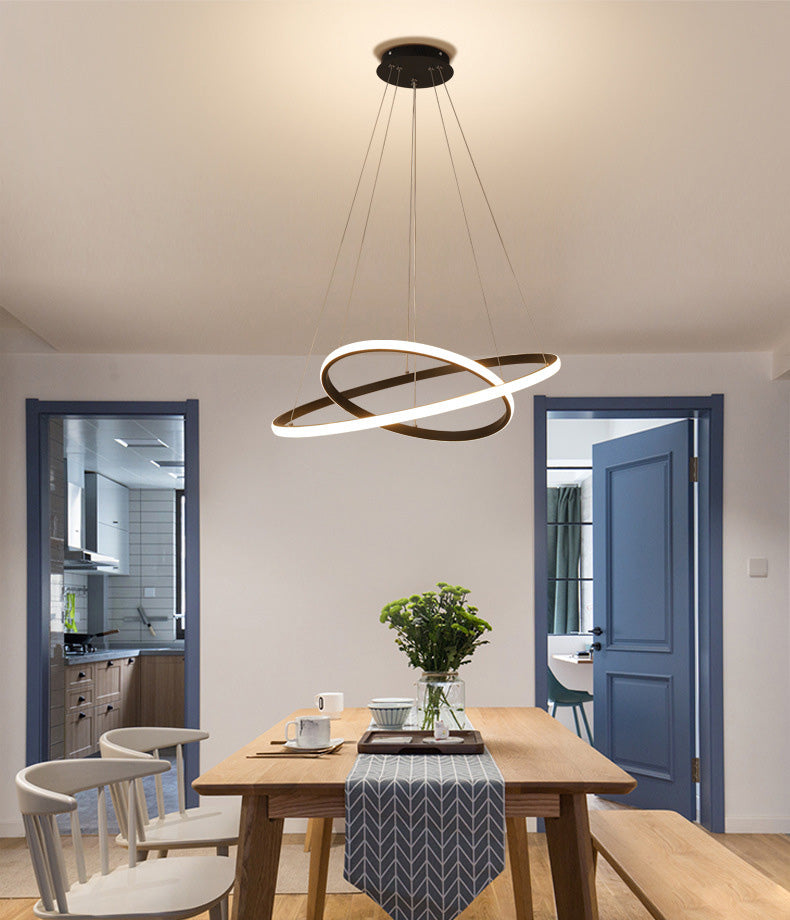 Contemporary Circle Pendant Light Fixture Aluminum Hanging Pendant Light for Living Room