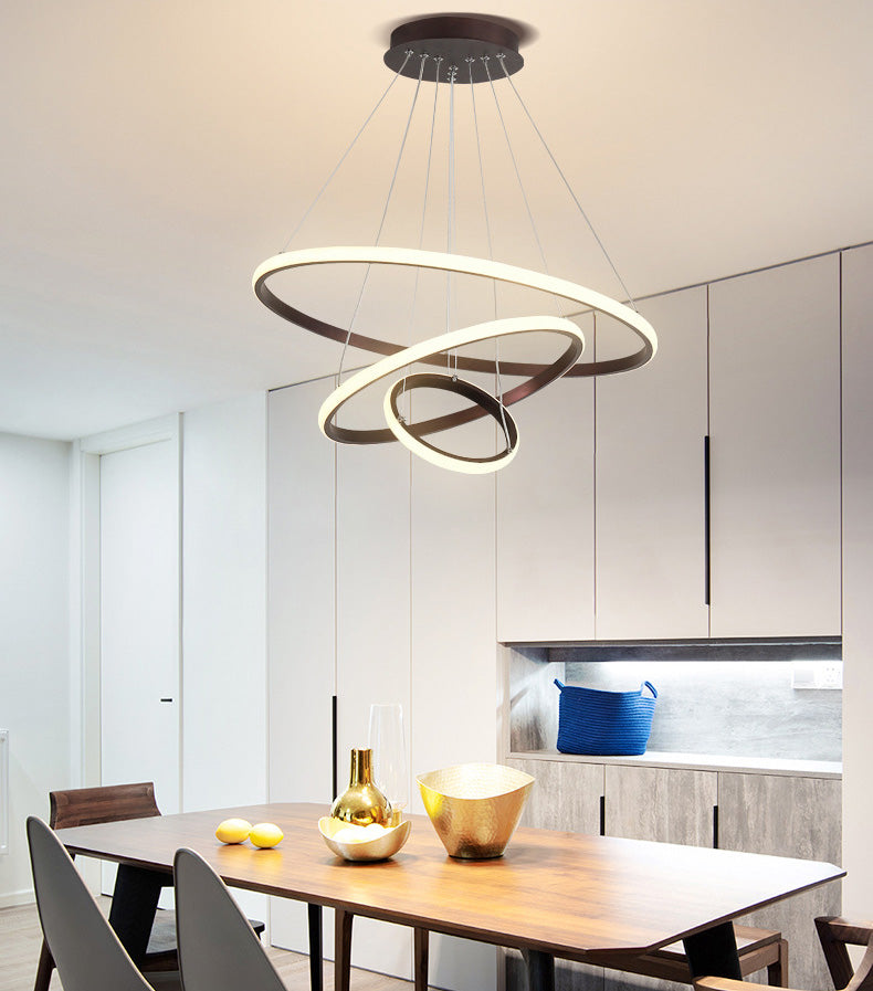 Contemporary Circle Pendant Light Fixture Aluminum Hanging Pendant Light for Living Room