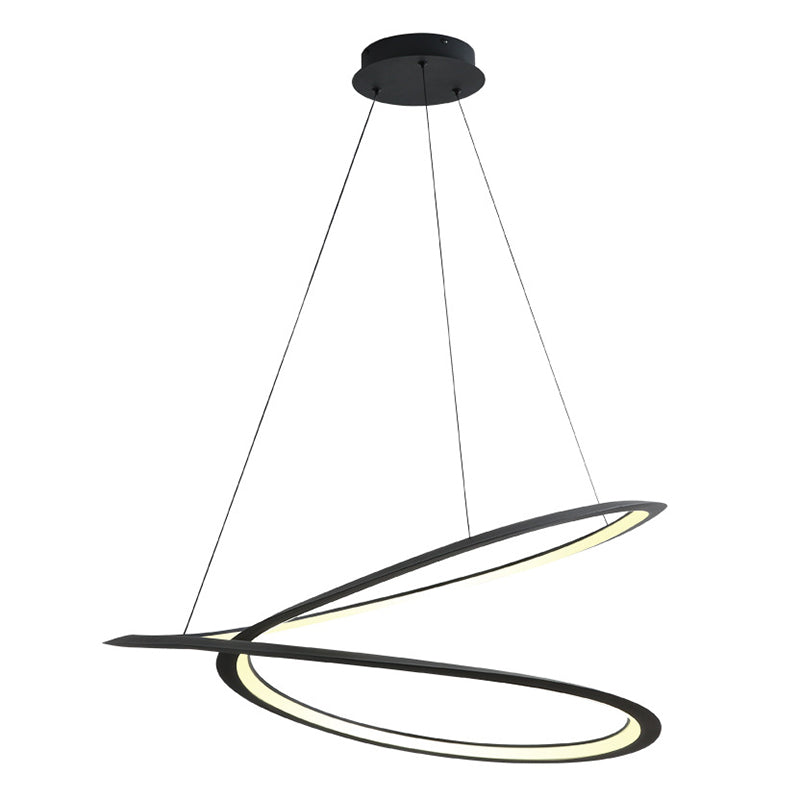 Ultra-modern Twisting Hanging Chandelier Metallic Hanging Lamp with Hanging Cord for Restaurant