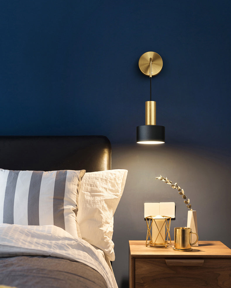 Adjustable Angle 1 Light Cylinderical Wall Sconce Nordic Luxury Style Metal Sconces