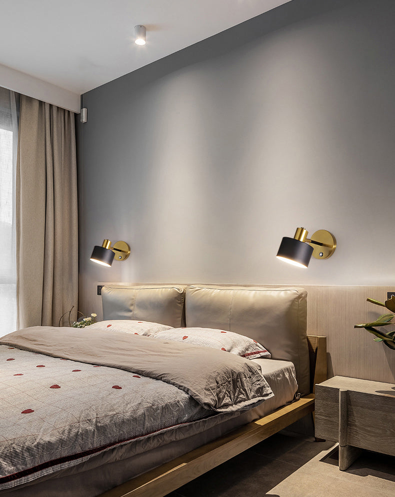 Adjustable Angle 1 Light Cylinderical Wall Sconce Nordic Luxury Style Metal Sconces