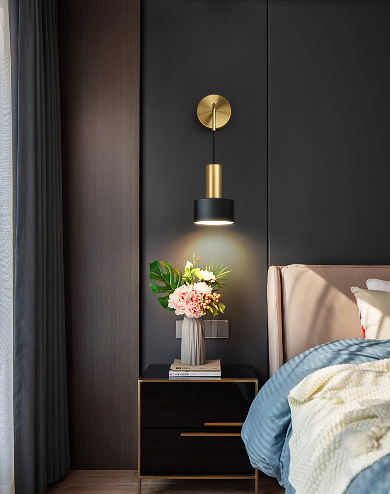 Adjustable Angle 1 Light Cylinderical Wall Sconce Nordic Luxury Style Metal Sconces