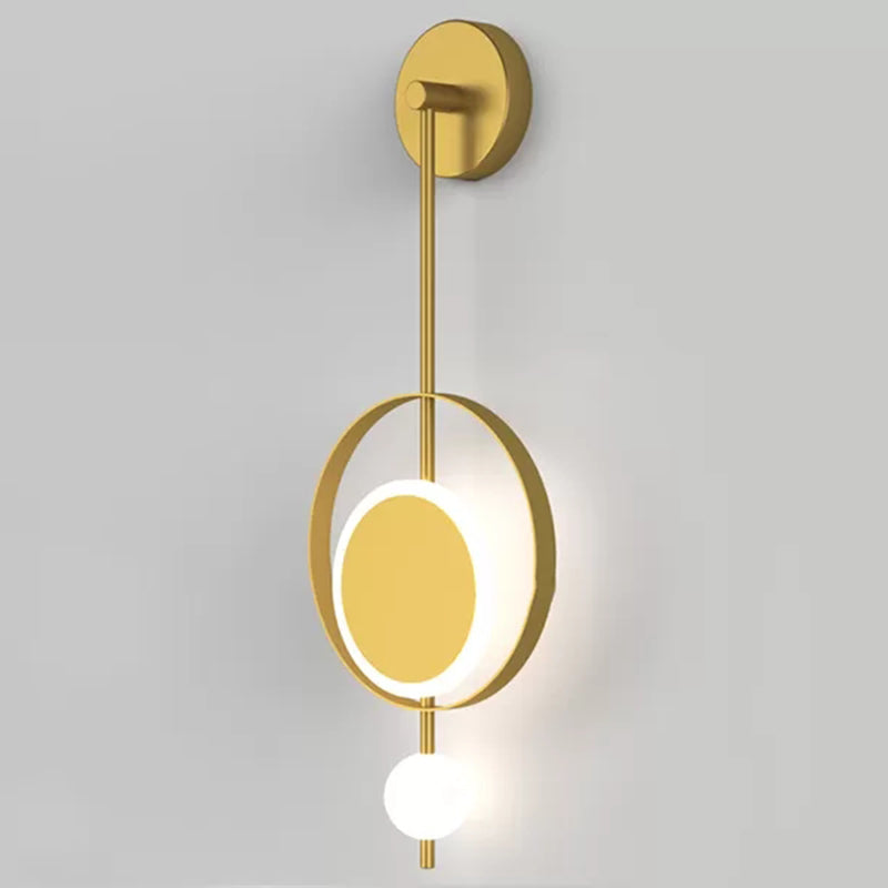 Adjustable Light 1 Light Circular Wall Sconce Nordic Luxury Style Metal Sconces