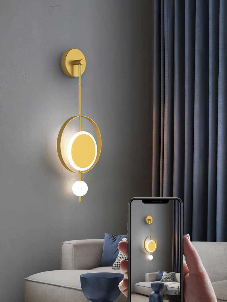 Verstellbares Licht 1 leichte kreisförmige Wandleuchter nordischer Luxusstil Metallleuchten