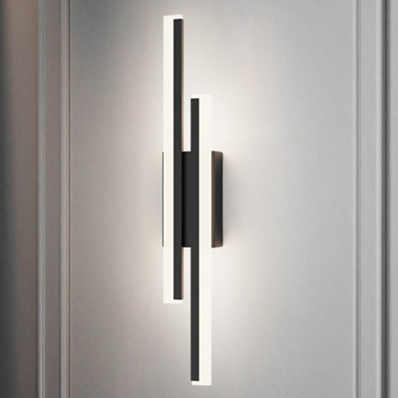 2-Lights Linear Wall Sconce Nordic Minimalist Style Aluminum Sconce Wall Light