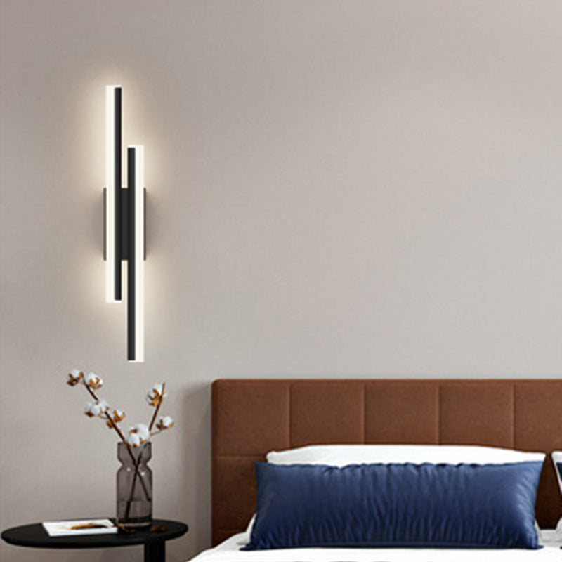 2-Lights Linear Wall Sconce Nordic Minimalist Style Aluminum Sconce Wall Light