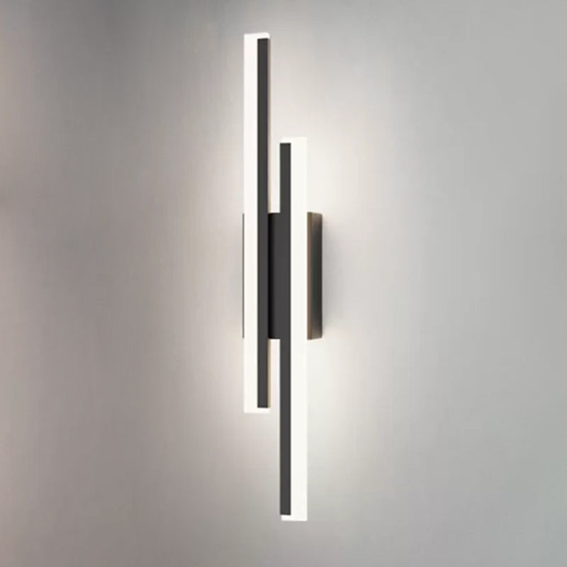 2-Lights Linear Wall Sconce Nordic Minimalist Style Aluminum Sconce Wall Light