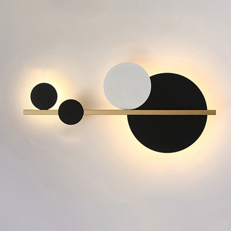 Circular Wall Sconce Nordic Minimalist Style Iron 2 Lights Sconces