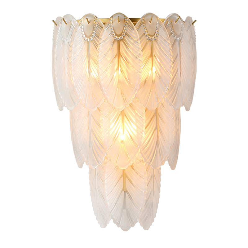 Modern Luxury Style Feather-shaped Wall Sconce Glass Sconces for Living Room