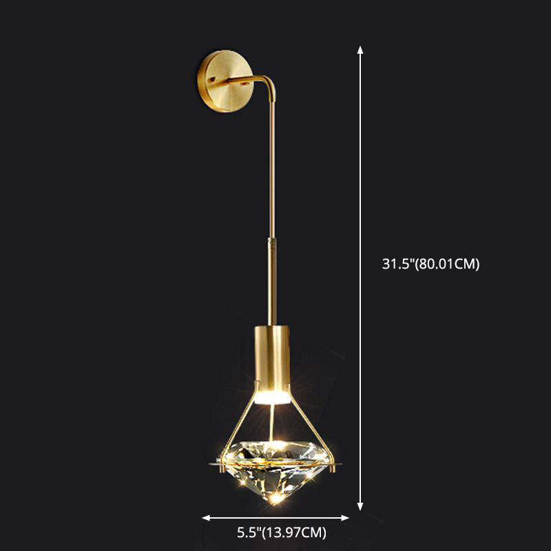 Diamond Sconce Wall Light Modern Luxury Style Crystal 1 Light Sconces